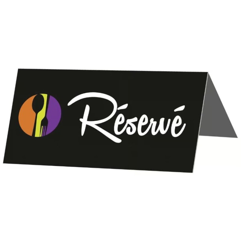 CHEVALET DE TABLE "réservé" FUNNY COLOR 80X40 mm (lot de 10)