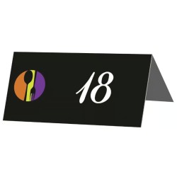 CHEVALET DE TABLE n°1 à 10  FUNNY COLOR 80X40 mm (lot de 10)