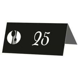 CHEVALET DE TABLE n°1 à 10  FUNNY WHITE 80X40 mm (lot de 10)