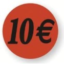 ETIQUETTE PAPIER ADHESIVE diam 36 mm - "10€" (lot de 500)