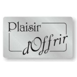 ETIQUETTE PAPIER ADHESIVE 32X19 mm ruban "Plaisir d'offrir" N/Arg (lo
