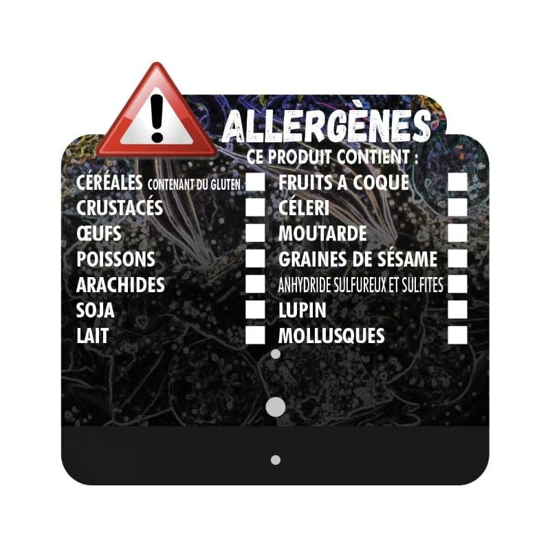 SURMONTOIR A CLIPPER Allergènes 69X68 mm (lot de 10)