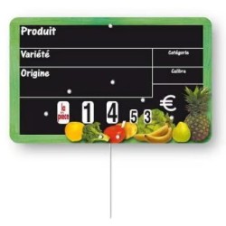 ARDOISE CUEILLETTE VOC 235X150 mm - à roulettes, pique inox (lot de 1