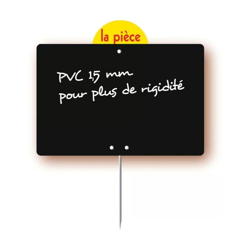 ETIQUETTE NOIRE NEUTRE 1,5 mm 120x80 mm - disque poids en haut, pique