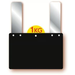 ETIQUETTE NOIRE NEUTRE 1,5 mm 150x100 mm - disque poids en haut, Gdes