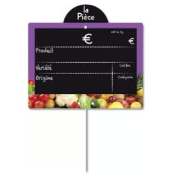 ETIQUETTE VITAMINE VIOLET VOC 150x110 mm - disque en haut, pique inox