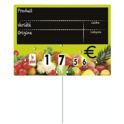 ETIQUETTE VITAMINE VERT ANIS VOC 150x100 mm - à roulettes, pique inox