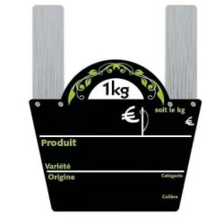 ETIQUETTE PANIER SAVEURS NOIR VOCC 160x140 mm - Gdes pattes (lot de 1