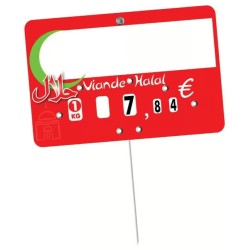 Paq.10 Etiq. 10,5x7cm Halal neutre, à roulettes, pique inox