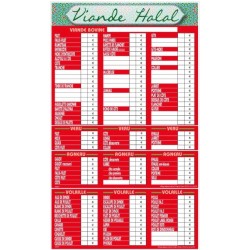 TARIF HALAL DÉLICE BOUCHERIE 700x1150 mm – avec fil nylon