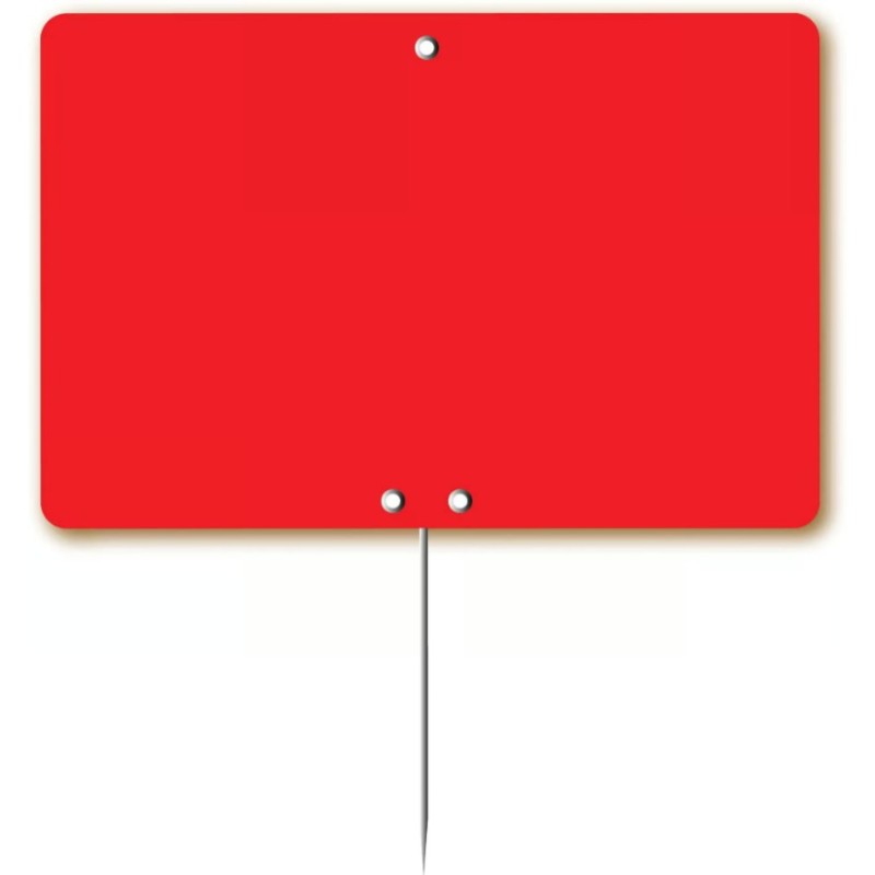 ÉTIQUETTE 80x60 mm fluo rouge, sans roulettes, pique inox (lot de 10)