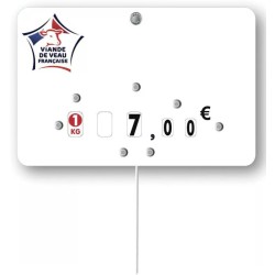 ETIQUETTE VEAU DE FRANCE 120x80 mm – neutre, roulettes, pique inox (l