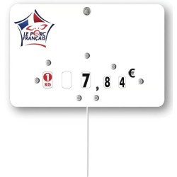 ETIQUETTE PORC DE FRANCE 120x80 mm – neutre, roulettes, pique inox (l