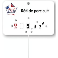 ETIQUETTE PORC DE FRANCE 120x80 mm – à texte, roulettes, pique inox