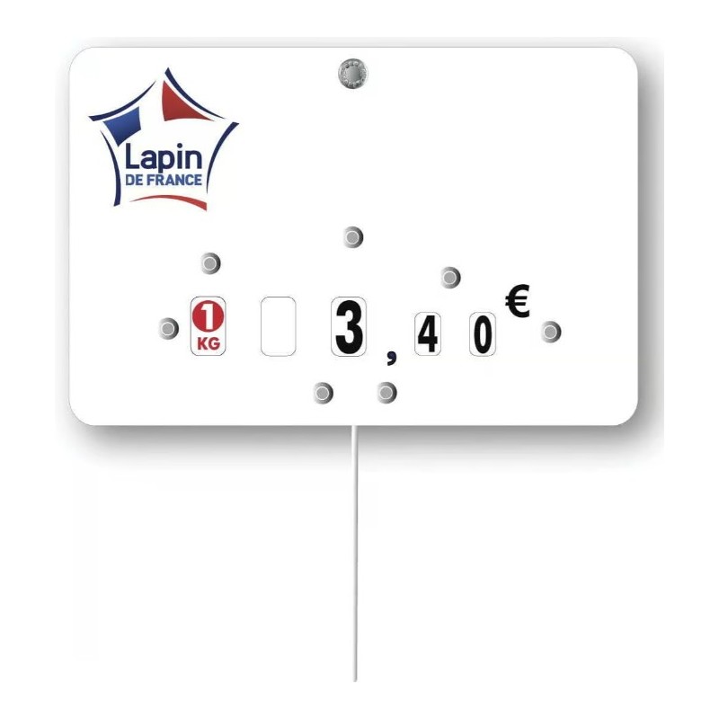 ETIQUETTE LAPIN DE FRANCE 120x80 mm – neutre, roulettes, pique inox (