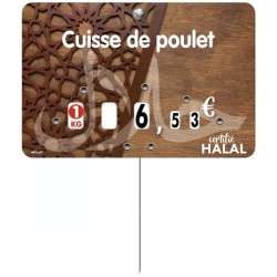 ETIQUETTE AZIZA 105x70 mm – à texte, à roulettes, pique inox