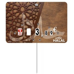 ETIQUETTE AZIZA 105x70 mm – neutre, à roulettes, pique inox (lot de 1