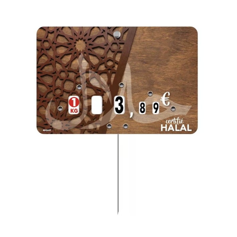 ETIQUETTE AZIZA 105x70 mm – neutre, à roulettes, pique inox (lot de 1