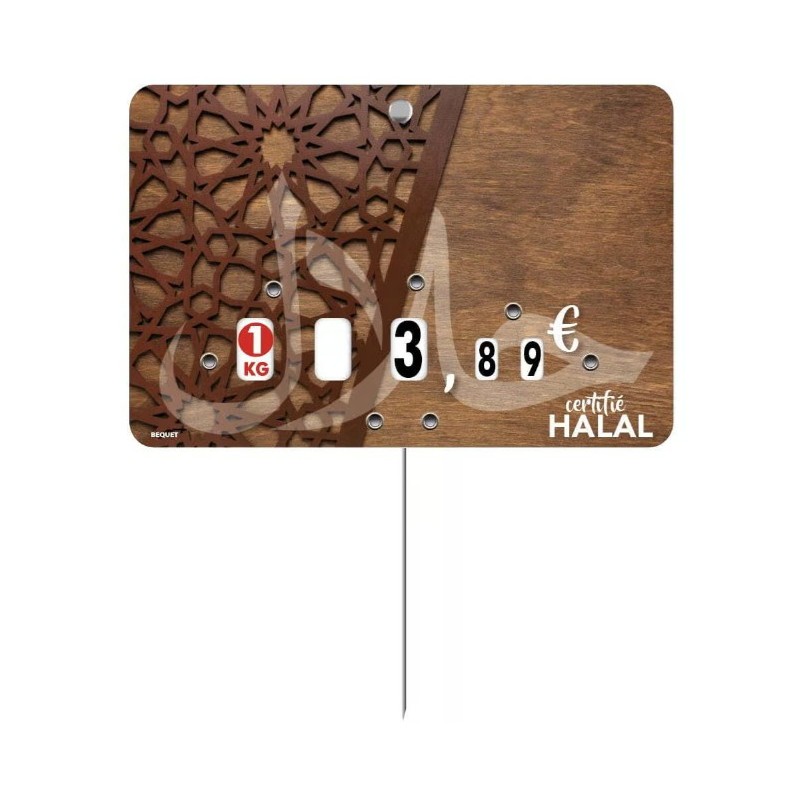 ETIQUETTE AZIZA 120x80 mm – neutre, à roulettes, pique inox (lot de 1