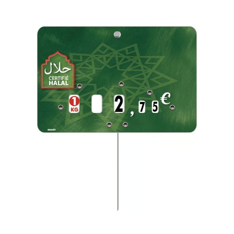 ETIQUETTE AÏCHA 105x70 mm – neutre, à roulettes, pique inox (lot de 1