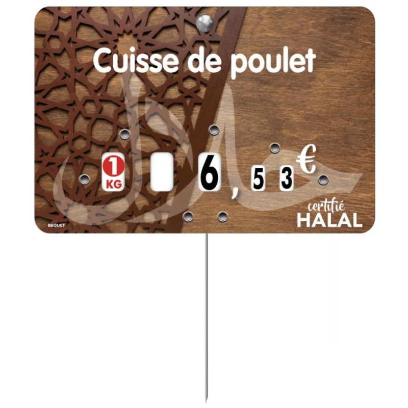 ETIQUETTE AZIZA 120x80 mm – à texte, à roulettes, pique inox