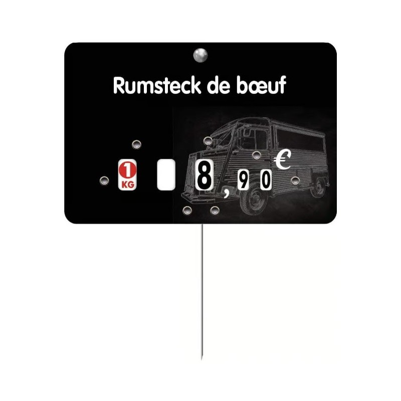 ETIQUETTE L'ESTAFETTE 120x80 mm – à texte, à roulettes, pique inox