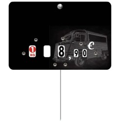 ETIQUETTE L'ESTAFETTE 120x80 mm – neutre, à roulettes, pique inox (lo