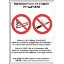 PANNEAU 210x300 mm – Interdiction de fumer et vapoter, vinyle adhésif