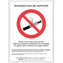 PANNEAU 150x210 mm – Interdiction de vapoter, vinyle adhésif
