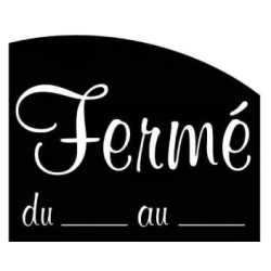 PANNEAU 150x120 mm – Fermé du… au…, blanc/noir, fil nylon