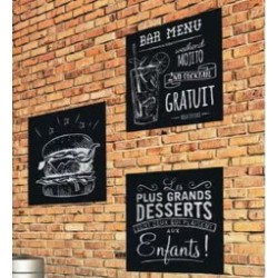 ARDOISE CARRÉE 380x380 mm – noir, adhésif au dos, 1 feutre craie blan