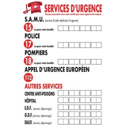 PANCARTE 200x300 mm – Services d'urgence