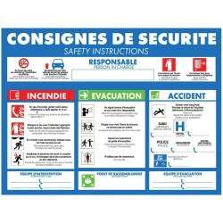 PANCARTE 295x180 mm – Consignes de sécurité