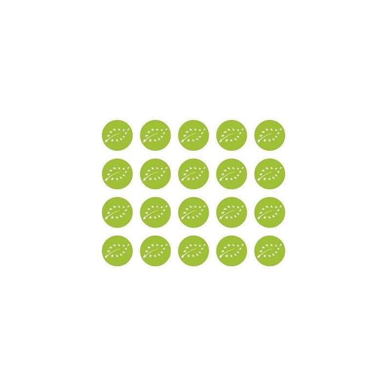 POCHETTE  60 LOGOS ADHESIFS "LOGO BIO EUROPEEN" - Ø 16 mm