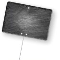 ETIQUETTE 120x80 mm – Schiste neutre, sans roulettes, pique inox (lot