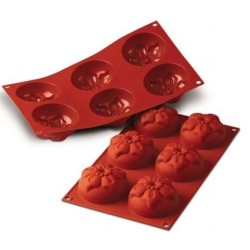 PLAQUE SILICONE 300X175 - 6 narcisses Ø 76xht40 mm - 115ml