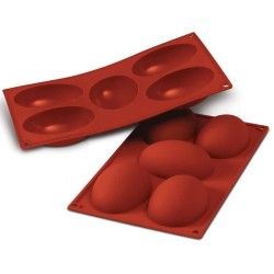 PLAQUE SILICONE 300X175 - 5 demi-oeufs 102x73xht36 mm - 130ml