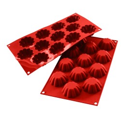 PLAQUE SILICONE 300X175 - 12 mini brioches Ø 58xht22 mm - 33ml