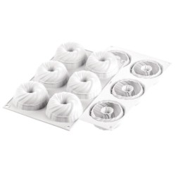 PLAQUE SILICONE 300X175 - 6 entrelacés intrecio Ø 75xht35 mm - 105ml