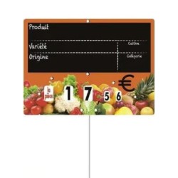 ETIQUETTE VITAMINE ORANGE VOC 150x100 mm - à roulettes, pique inox (l