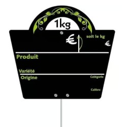 ETIQUETTE PANIER SAVEURS NOIR VOCC 160x140 mm - disque Ht blanc, piqu