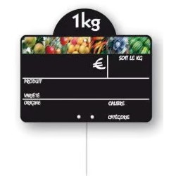 ETIQUETTE FRAÎCHEUR VOC 200x150 mm - disque poids en haut, pique inox