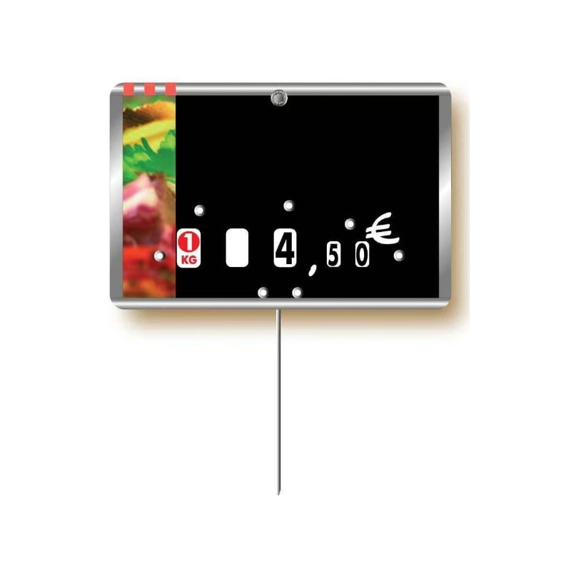 ETIQUETTE MÉTALLIC CHARC.TRAIT. NEUTRE 105x70 mm - à roulettes, pique