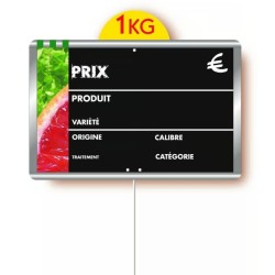 ETIQUETTE MÉTALLIC F&L VOC 150x100 mm - disque poids en haut, pique i