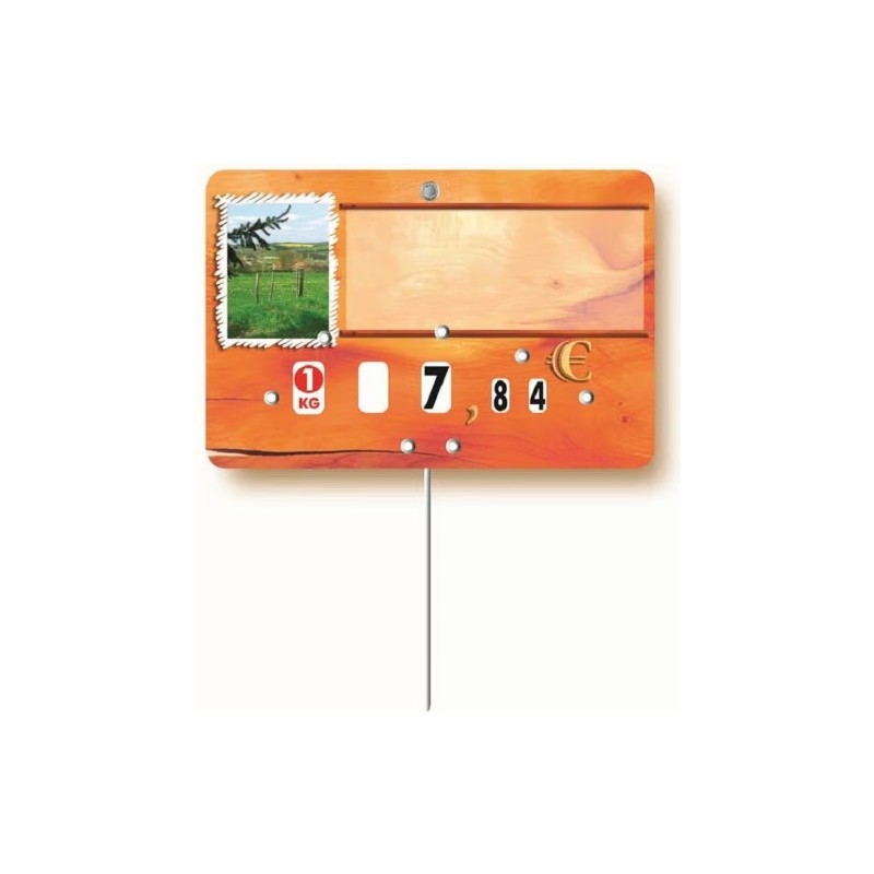 ETIQUETTE PAPRIKA PRAIRIE 120x80 mm - neutre, à roulettes, pique inox