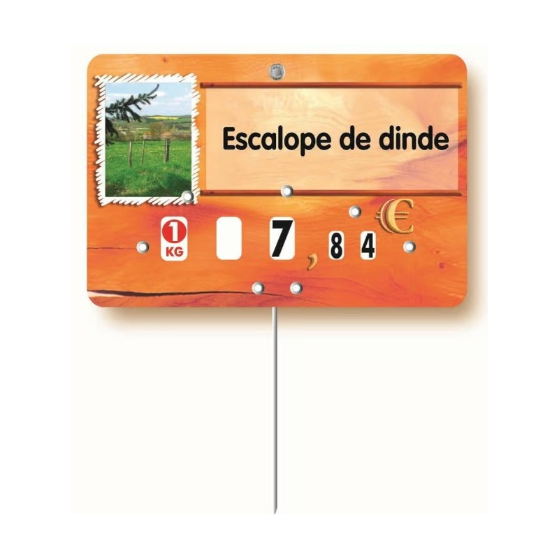 ETIQUETTE PAPRIKA PRAIRIE 120x80 mm - à texte, à roulettes, pique ino