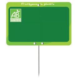 ETIQUETTE BIO NEUTRE 150x100 mm - sans roulettes, pique inox (lot de 