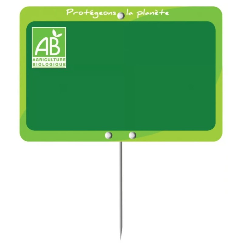 ETIQUETTE BIO NEUTRE 150x100 mm - sans roulettes, pique inox (lot de 