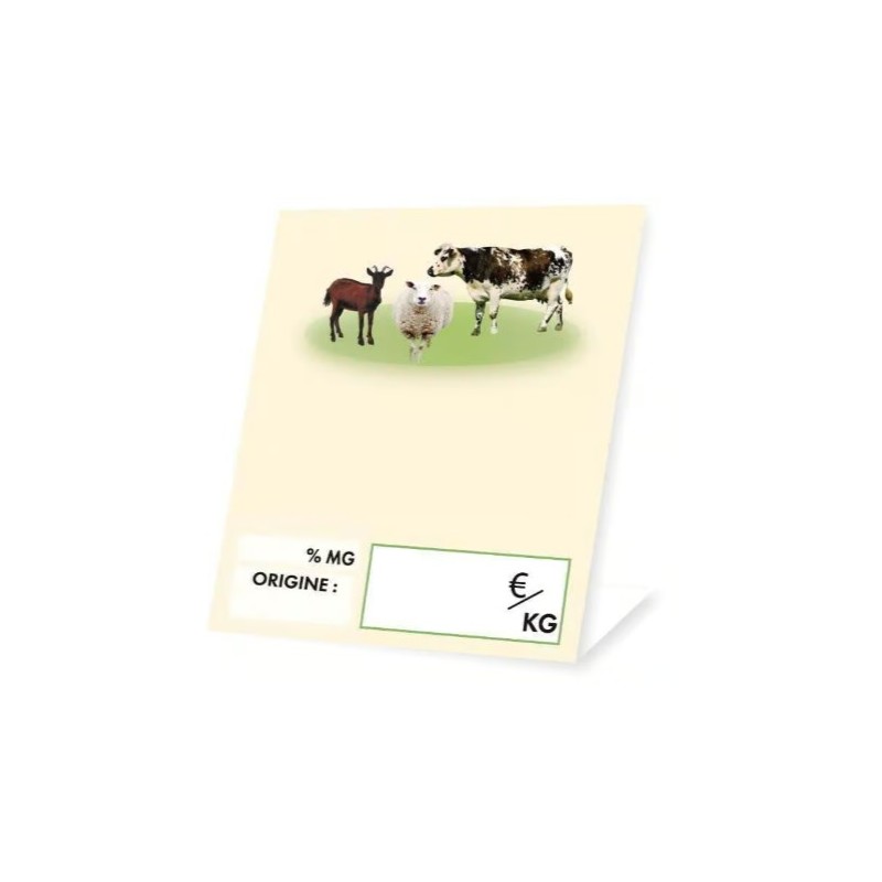 CHEVALET FROMAGE MIXTE NEUTRE 60x100 mm (lot de 10)