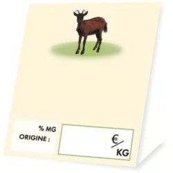 CHEVALET FROMAGE CHÈVRE NEUTRE 60x100 mm (lot de 10)